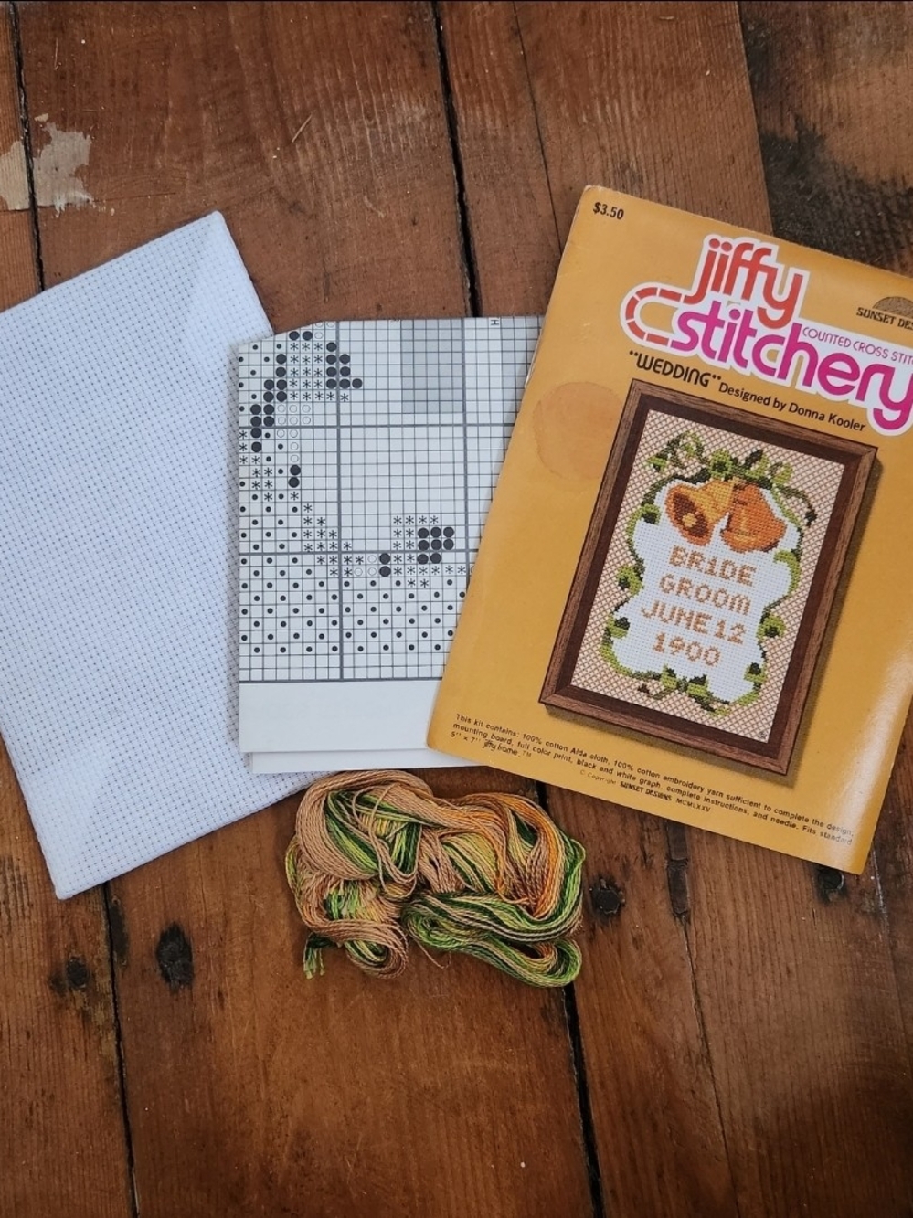 Jiffy Stitchery Wedding #910 Bride Groom Counted Cross Stitch Kit Vintage